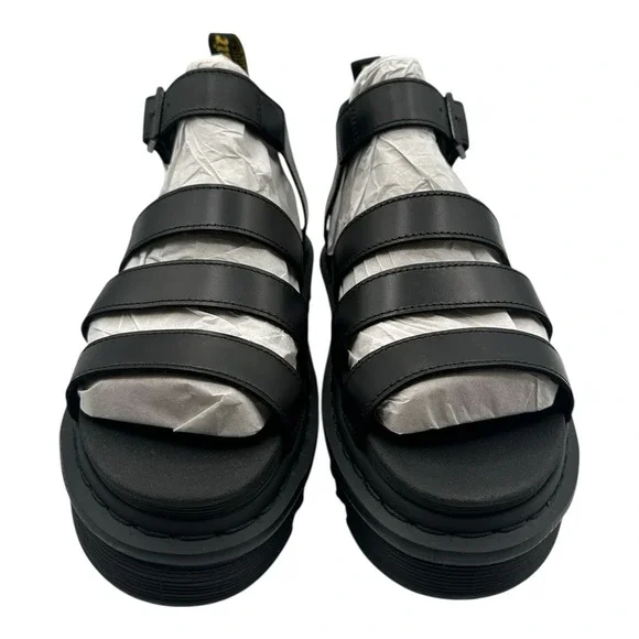 Dr‎ Martens Blaire Sandals Womens Sz 10 Black Brando Leather Doc 24191001 - Picture 5 of 11